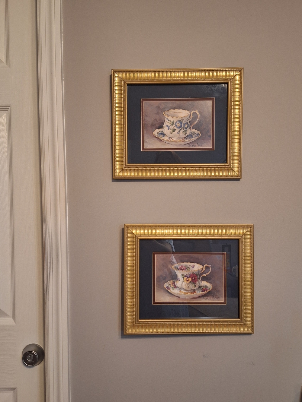 Framed Pansy & Morning Glory Teacup 8x10 Prints By Barbara Mock - Made in USA